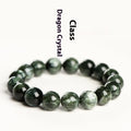 Natural green dragon crystal bracelet with round beads and traditional ruyi design elements