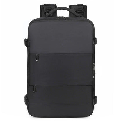 Stylish women's travel backpack with large capacity, separate wet and dry compartments, and a sleek, minimalist design