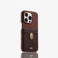 Deep brown silicone anti drop phone case with imitation leather texture for iPhone, showing textured back and camera cutout