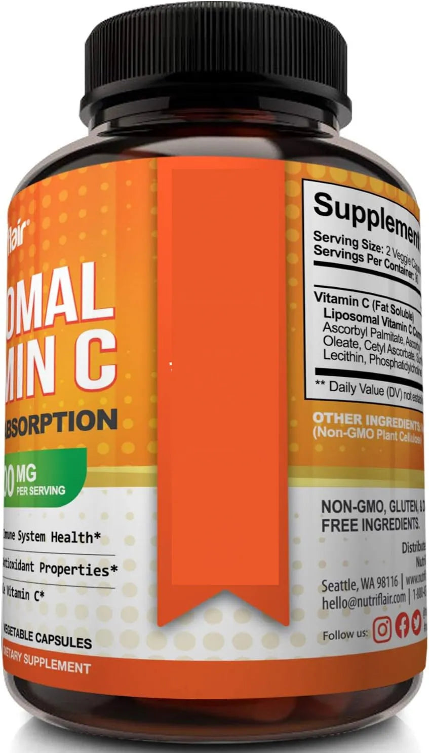 Vitamin C capsules supplement box with 180 pieces, adult use, normal temperature storage, vitamin C main raw material
