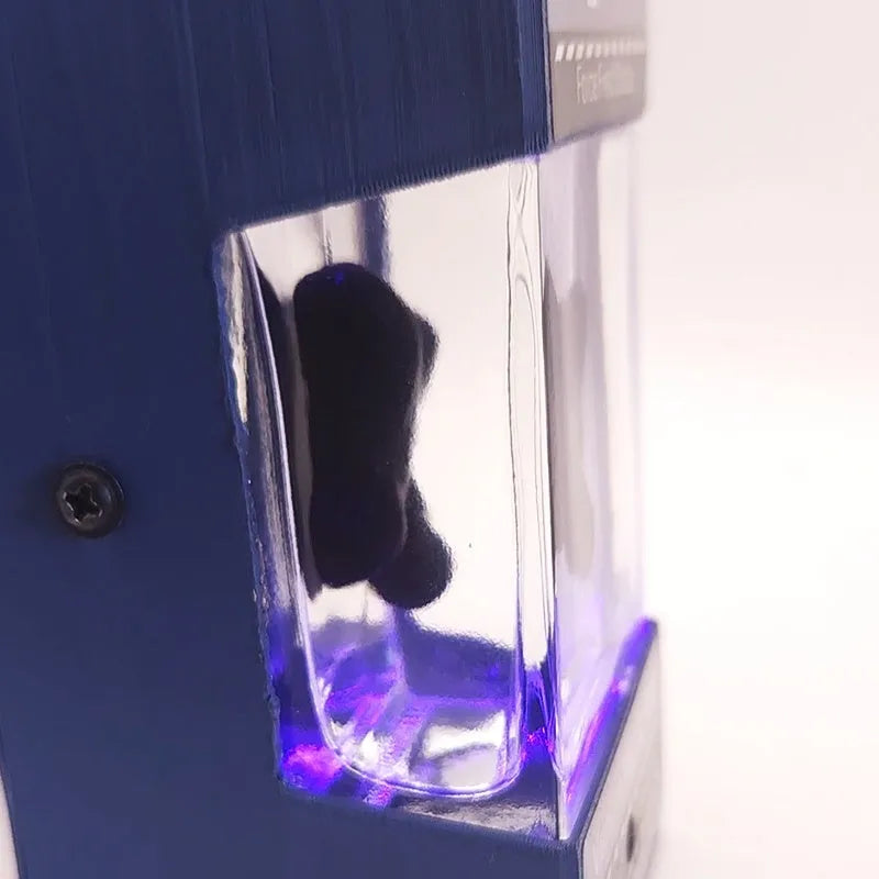 Magnetic fluid rhythm light with wood shell, neodymium magnet speaker and LED display, 95x60x63mm