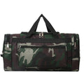 Camouflage luggage bag with 20L capacity and waterproof fabric construction