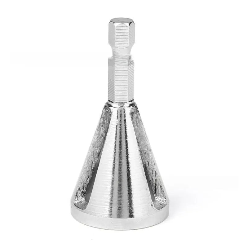 High-speed steel hexagonal three-groove deburring tool for drill bits in black finish