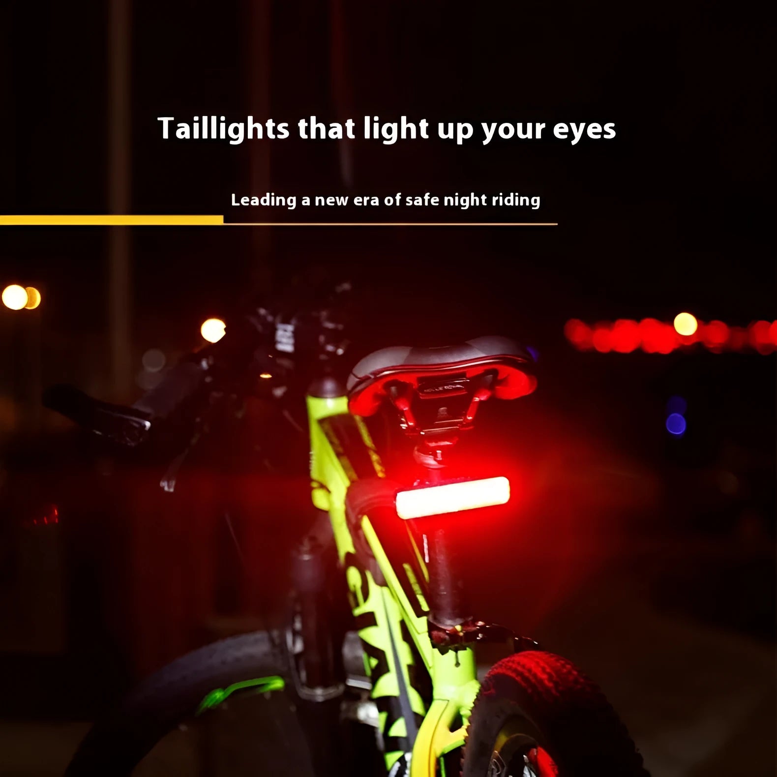 USB rechargeable bicycle light with colourful LED made from PC material for cycling safety