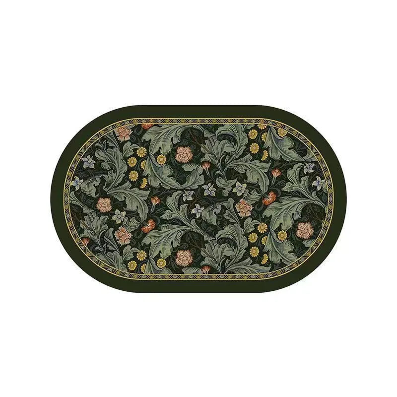 Non-slip quick-drying diatom oil floor mat, square printed bathroom mat in multiple sizes and designs