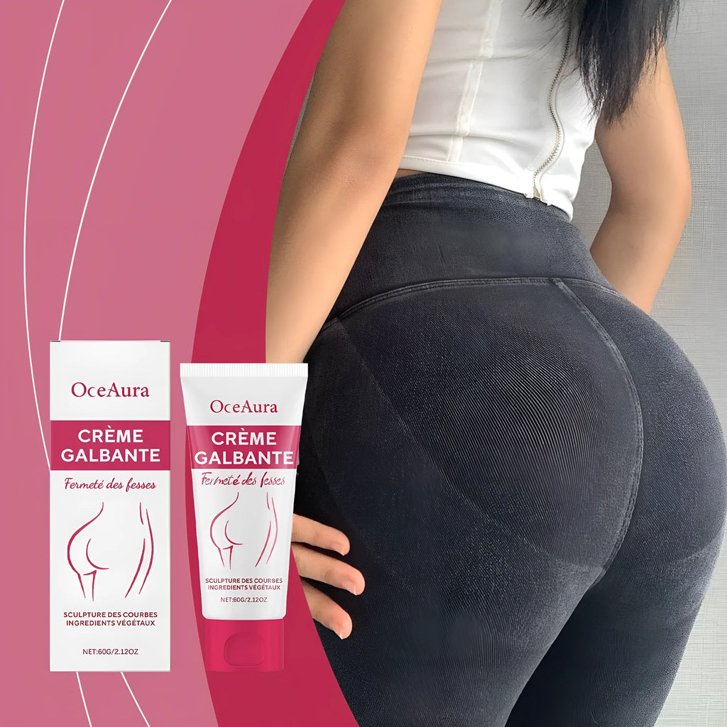 60g hip tightening cream container with moisturising formula containing Asiatic Centella and coffee seed extracts