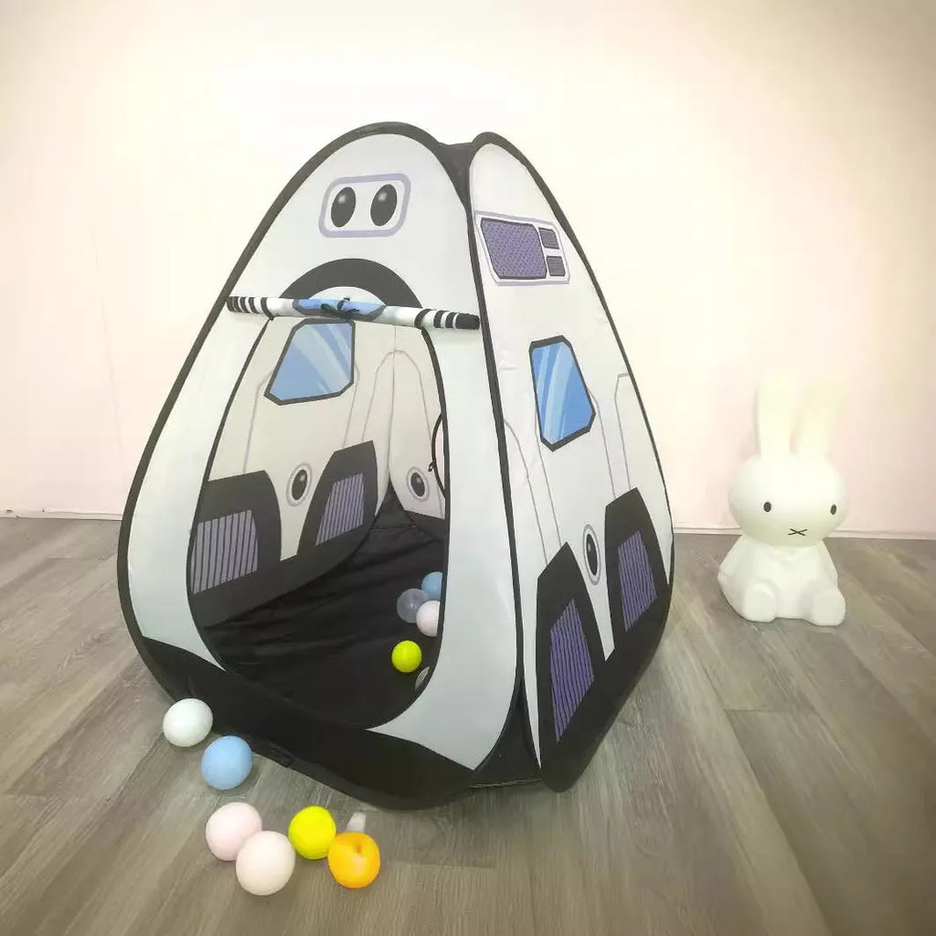 Foldable children's fabric play tent set with tunnel and triangle in robot three-piece colour for ages 4-6