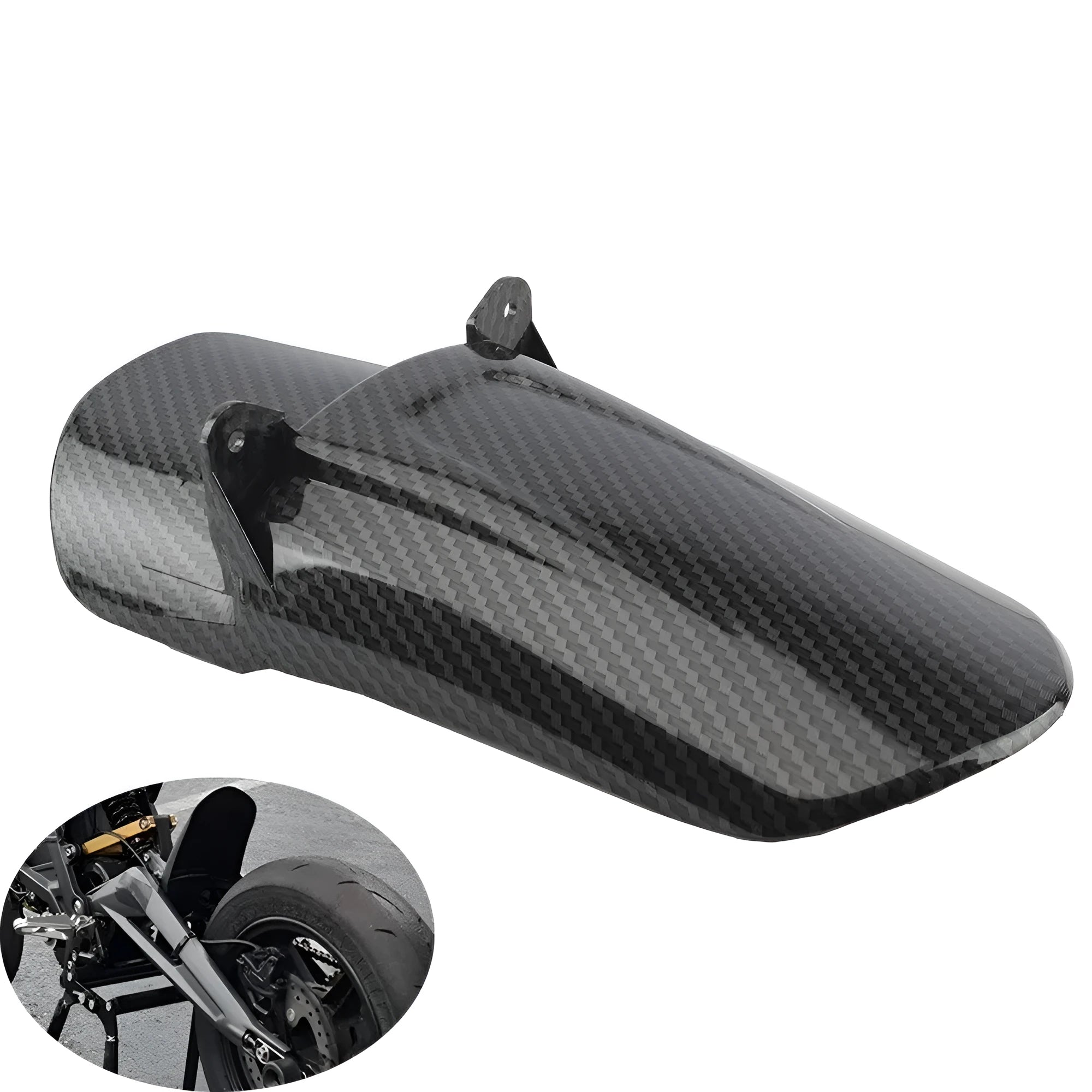 Carbon fibre motorcycle rear shock absorber fender for light bee scramblers
