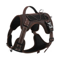Explosion-proof reflective dog harness with an attached hand-holding rope in orange colour.