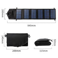 Monocrystalline solar charging board panel portable outdoor power bank charger in black with foldable design