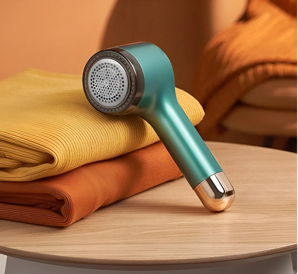 USB rechargeable hair ball trimmer with stainless steel cutting net in selected colour