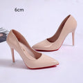 Women's solid colour stiletto heel pumps with pointed toe and low-cut vamp