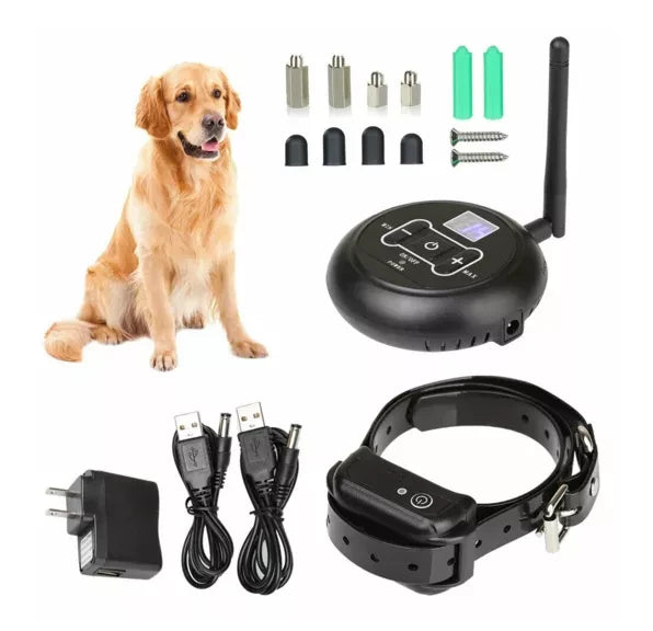 2-in-1 Wireless Dog Fence with Adjustable Range and Rechargeable Batteries