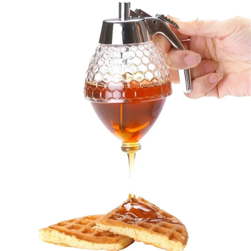 Sleek and functional Honey Dispenser with a stylish honeycomb design, ideal for mess-free serving in New Zealand