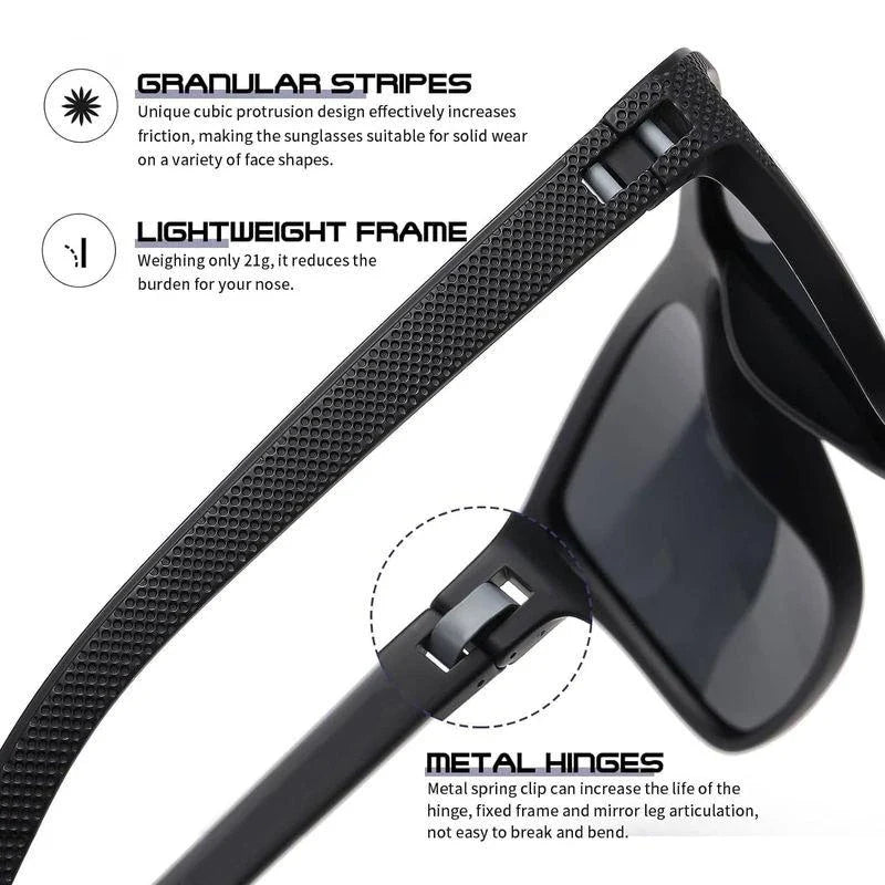 3PCS Square Polarized Sunglasses with Sleek Design and Protective Features