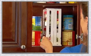 A multi-function rotating storage rack for organizing spices, herbs, and condiments in the kitchen