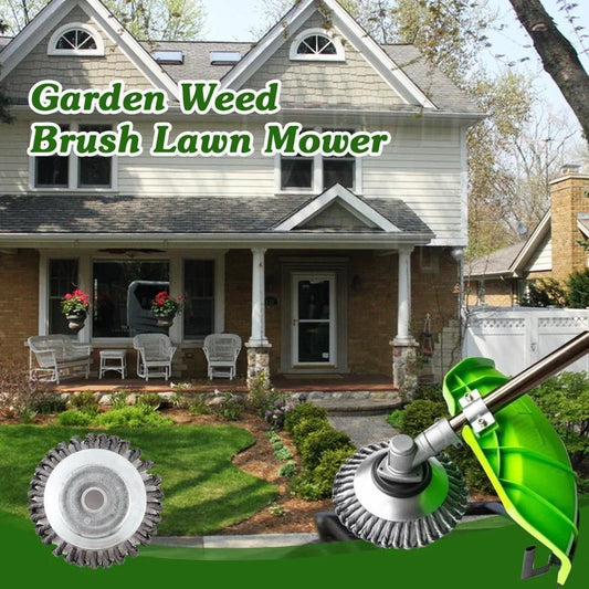 Durable steel wire garden weed brush lawn mower for efficient backyard maintenance and cleanup