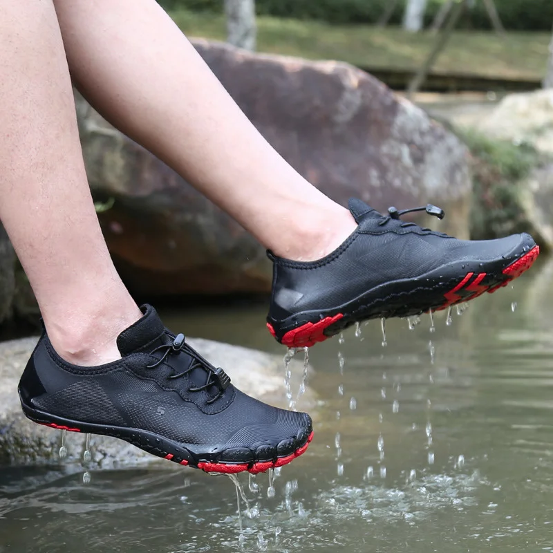 Pair of versatile water shoes with breathable fabric and non-slip soles, perfect for hiking, beach, and outdoor activities in New Zealand