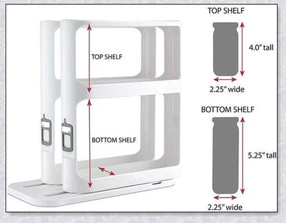 A multi-function rotating storage rack for organizing spices, herbs, and condiments in the kitchen