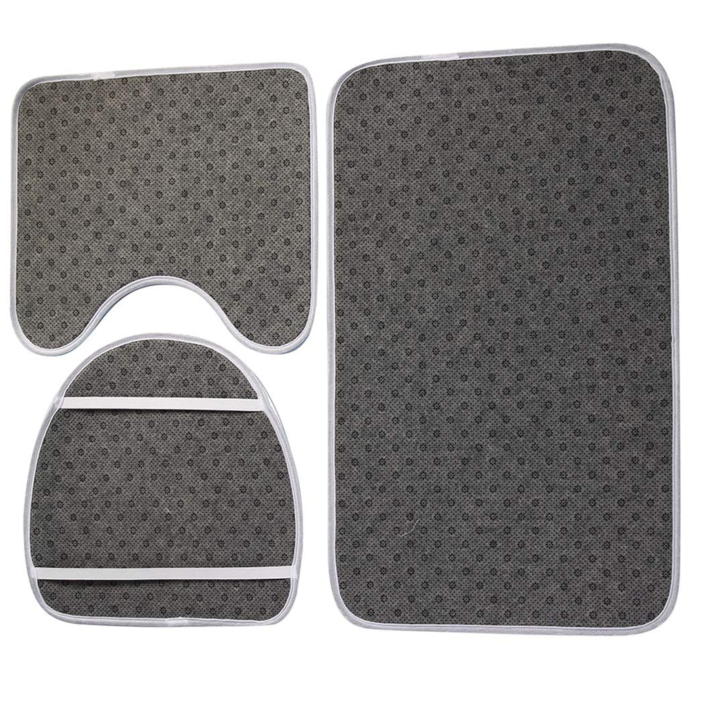 3-Piece Anti-Slip Decorative Bathroom Mat Set in Various Stylish Designs for a Cosy Kiwi Bathroom