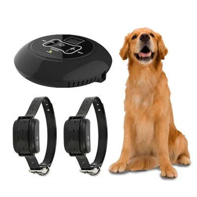 2-in-1 Wireless Dog Fence with Adjustable Range and Rechargeable Batteries