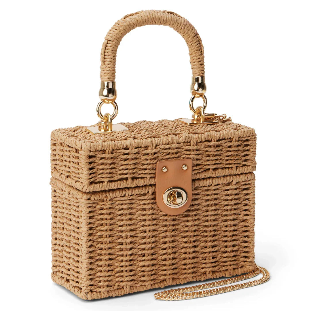 Stylish straw beach bag with detachable strap, perfect for Kiwi summer adventures