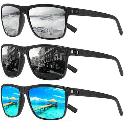 3PCS Square Polarized Sunglasses with Sleek Design and Protective Features