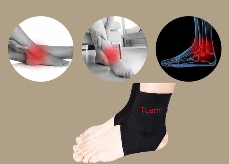 Tourmaline Self Heating Magnetic Therapy Ankle Braces with adjustable Velcro straps and soothing heating technology