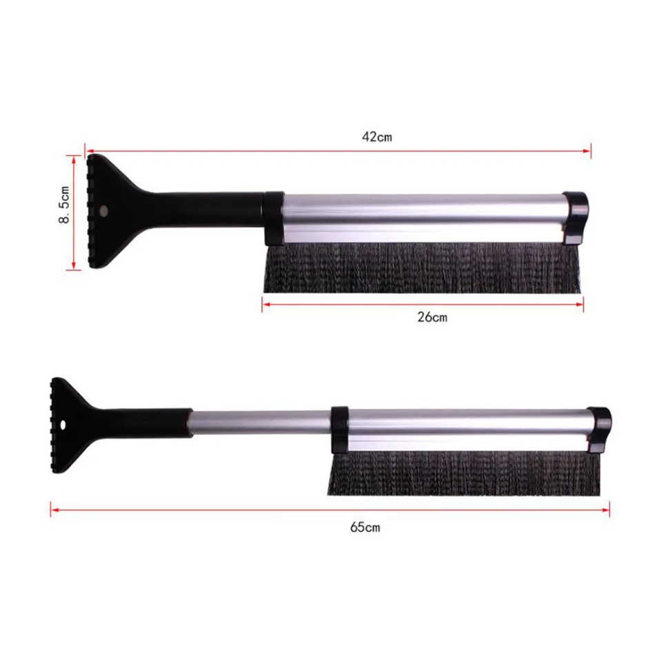 2-in-1 Telescopic Snow Brush and Ice Scraper with Extendable Handle for Effortless Windscreen Cleaning