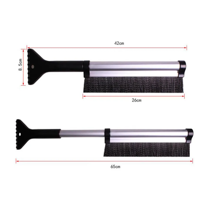 2-in-1 Telescopic Snow Brush and Ice Scraper with Extendable Handle for Effortless Windscreen Cleaning