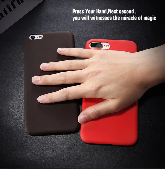 Thermal Changing Phone Case in black, red, and yellow colours that transform with temperature changes