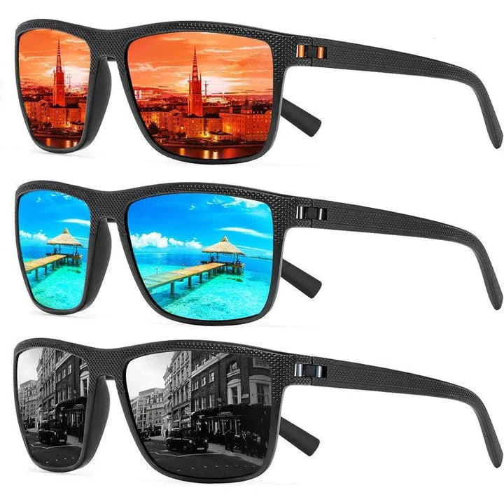 3PCS Square Polarized Sunglasses with Sleek Design and Protective Features