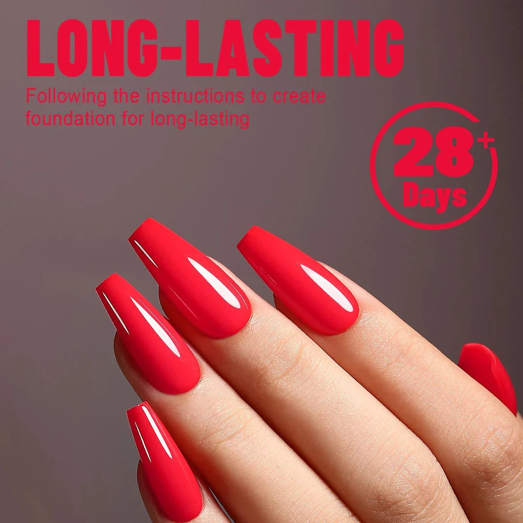 A bottle of Vivid Red Gel Nail Polish, perfect for creating a stylish and long-lasting Kiwi manicure at home.