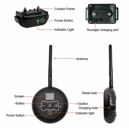 2-in-1 Wireless Dog Fence with Adjustable Range and Rechargeable Batteries