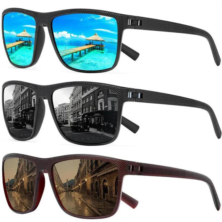 3PCS Square Polarized Sunglasses with Sleek Design and Protective Features