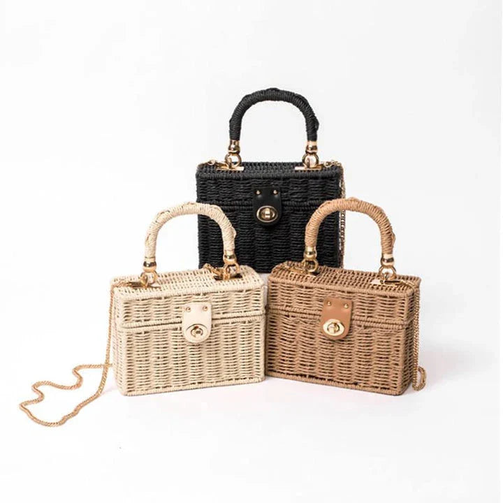 Stylish straw beach bag with detachable strap, perfect for Kiwi summer adventures