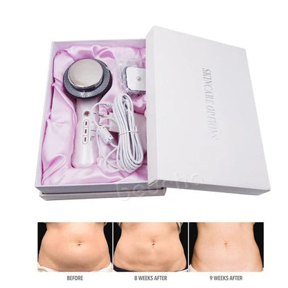 3-in-1 ultrasonic cavitation slimming and anti-cellulite device with EMS, infrared, and massage technologies for body contouring and skin rejuvenation