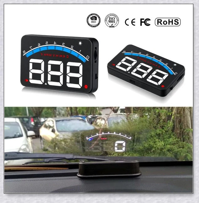 Windshield Speed Projector displaying driving data on vehicle windscreen, designed for safe and convenient driving in New Zealand