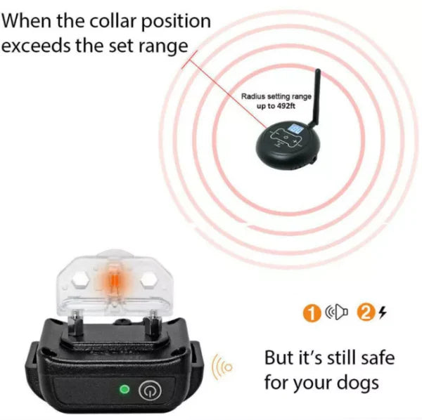 2-in-1 Wireless Dog Fence with Adjustable Range and Rechargeable Batteries