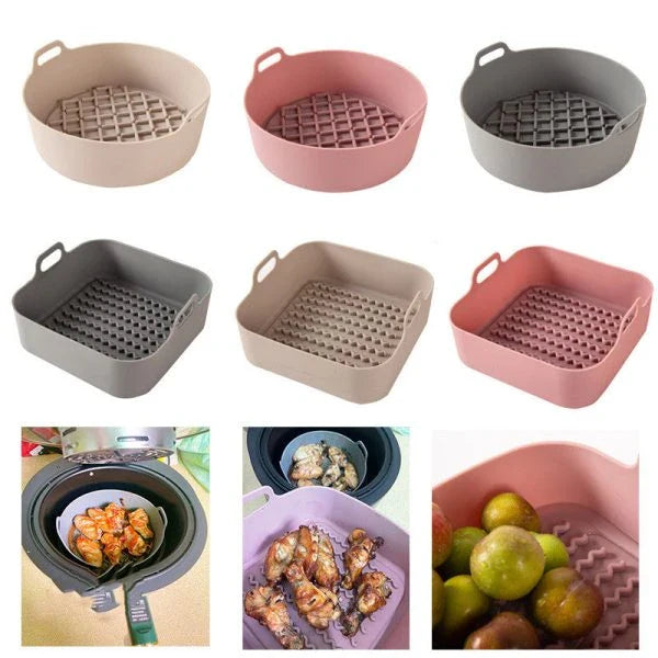 Premium Silicone Air Fryer Pot in Vibrant Colours - Versatile, Eco-Friendly, and Easy to Clean