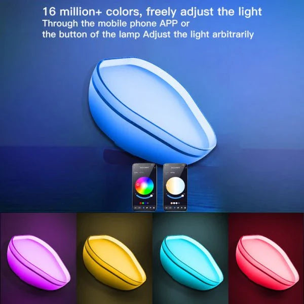 16 color smart wifi app controlled night light with vibrant RGB lighting and modern, sleek design