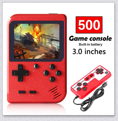 Tinytendo handheld game console with 400 classic retro games, vibrant 3-inch screen, and sleek ultra-thin design for portable gaming fun.