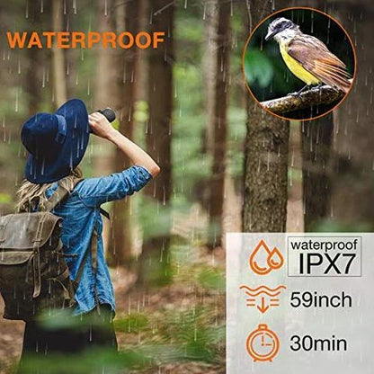 A high-powered 1000X zoom monocular with a 52mm objective lens, waterproof and shockproof design, perfect for outdoor activities like birdwatching, hunting, and hiking.