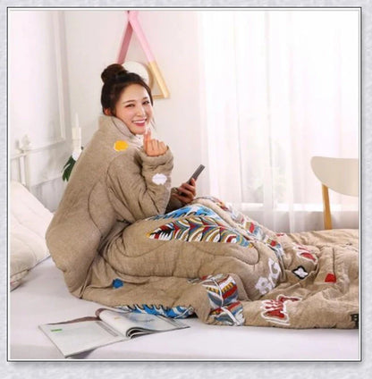 Wearable Lazy Quilt with Sleeves - Cosy, Comfortable Blanket for Relaxation and Everyday Use