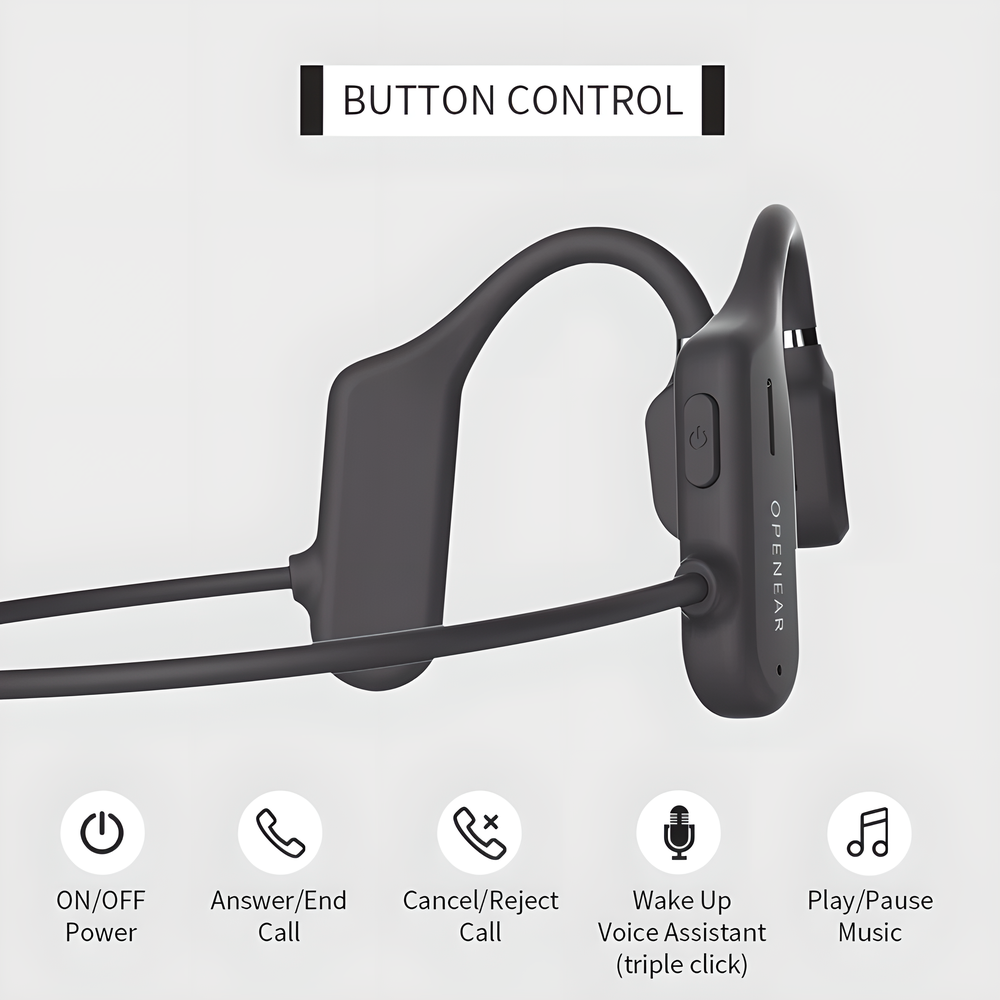 Ultra-Comfortable Air Conduction Wireless HD Surround Headphones with advanced noise reduction and 6D surround sound