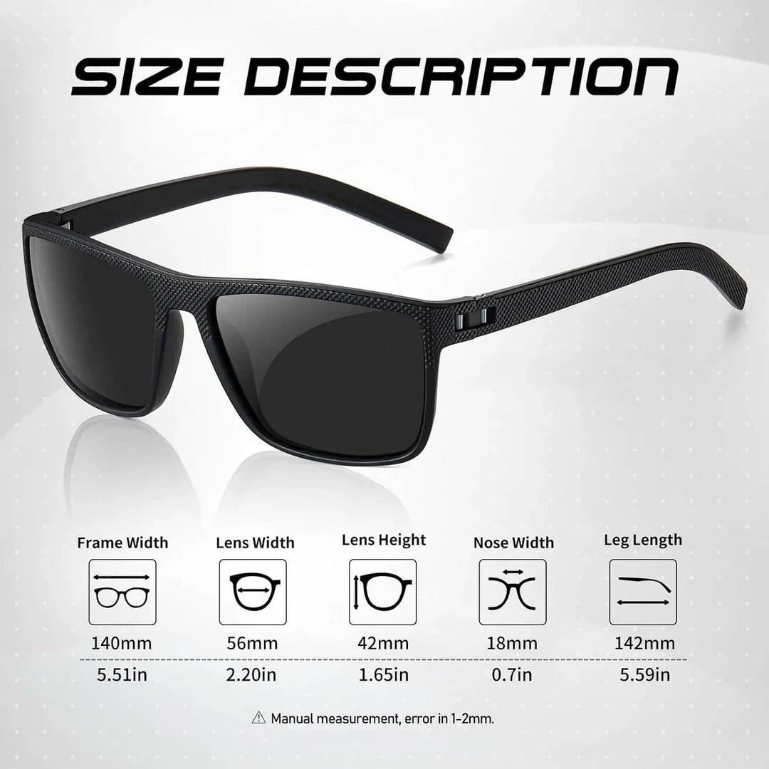 3PCS Square Polarized Sunglasses with Sleek Design and Protective Features