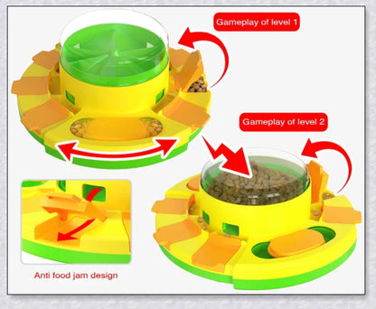 Wisdom Dog Toys Slow Leakage Feeding Training - An interactive dog toy with a rotating food turntable and slow food bowl to stimulate your pup's mind and encourage healthy eating.