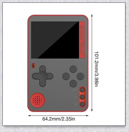 Tinytendo handheld game console with 400 classic retro games, vibrant 3-inch screen, and sleek ultra-thin design for portable gaming fun.