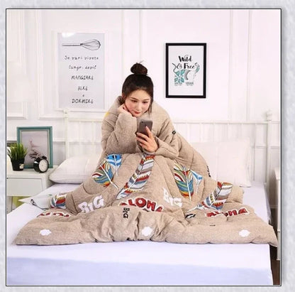 Wearable Lazy Quilt with Sleeves - Cosy, Comfortable Blanket for Relaxation and Everyday Use