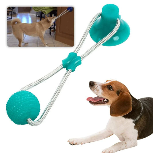 Versatile teeth-cleaning toy for pets, made with durable PVC materials in a bright green color